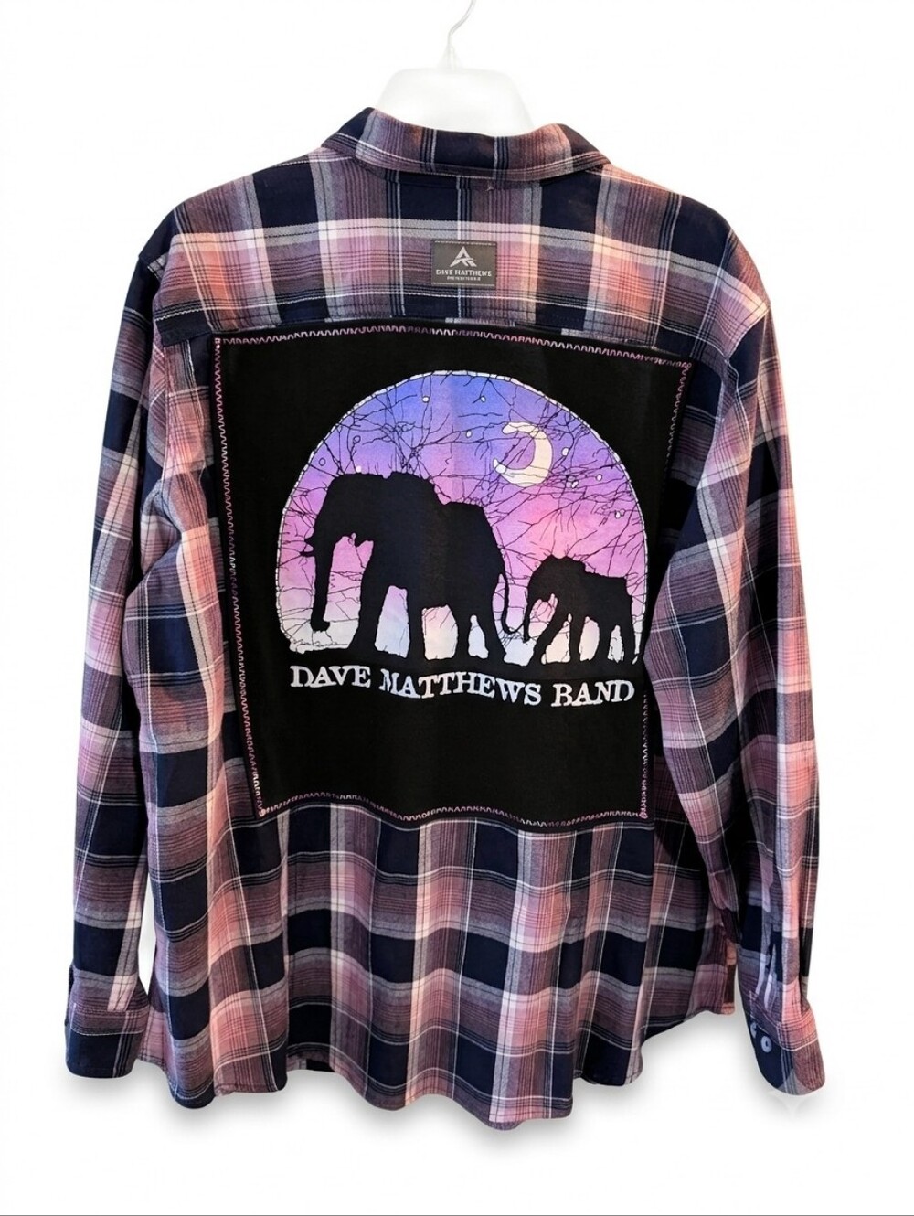 Dave Matthews Elephants Upcycled Plaid Shacket 2X